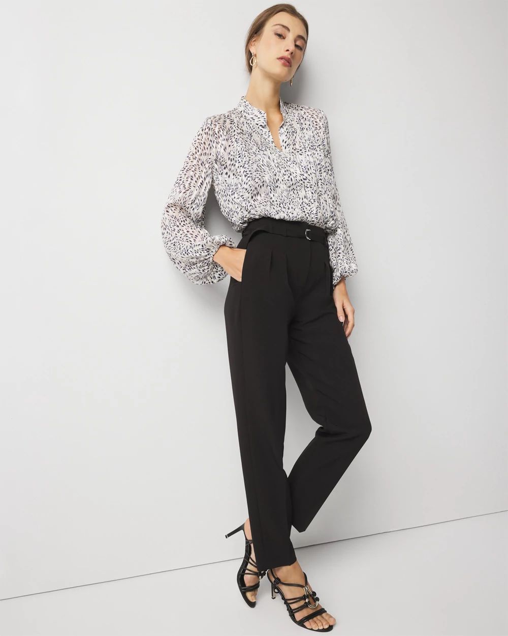 パンツ HIGH WAIST ANKLE TAPERD PANTS High-Rise Belted Tapered Ankle Pant | White House Black Market